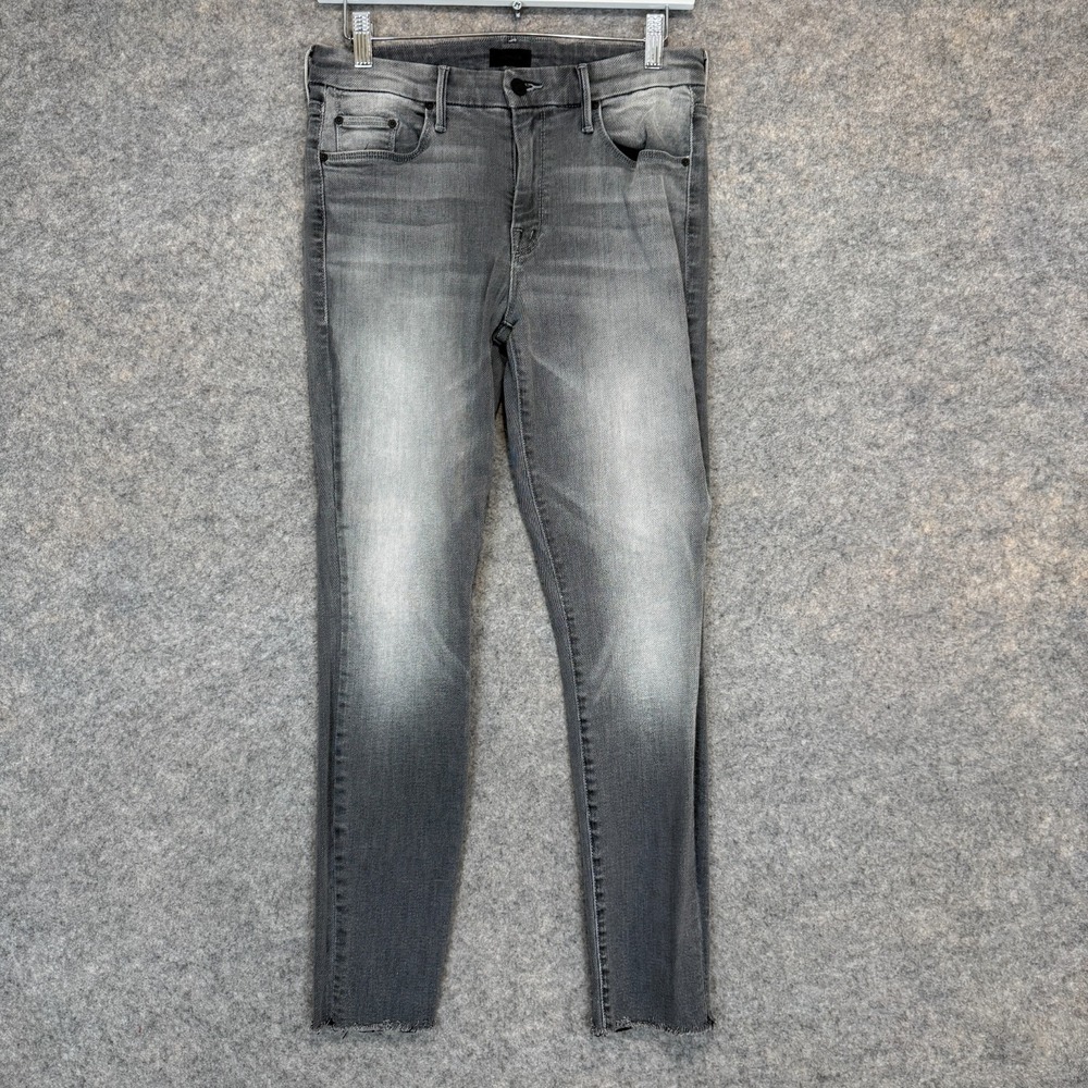 Mother Jeans Looker Ankle Fray Womens 28 Dark Gray Supermoon Denim Modal Blend